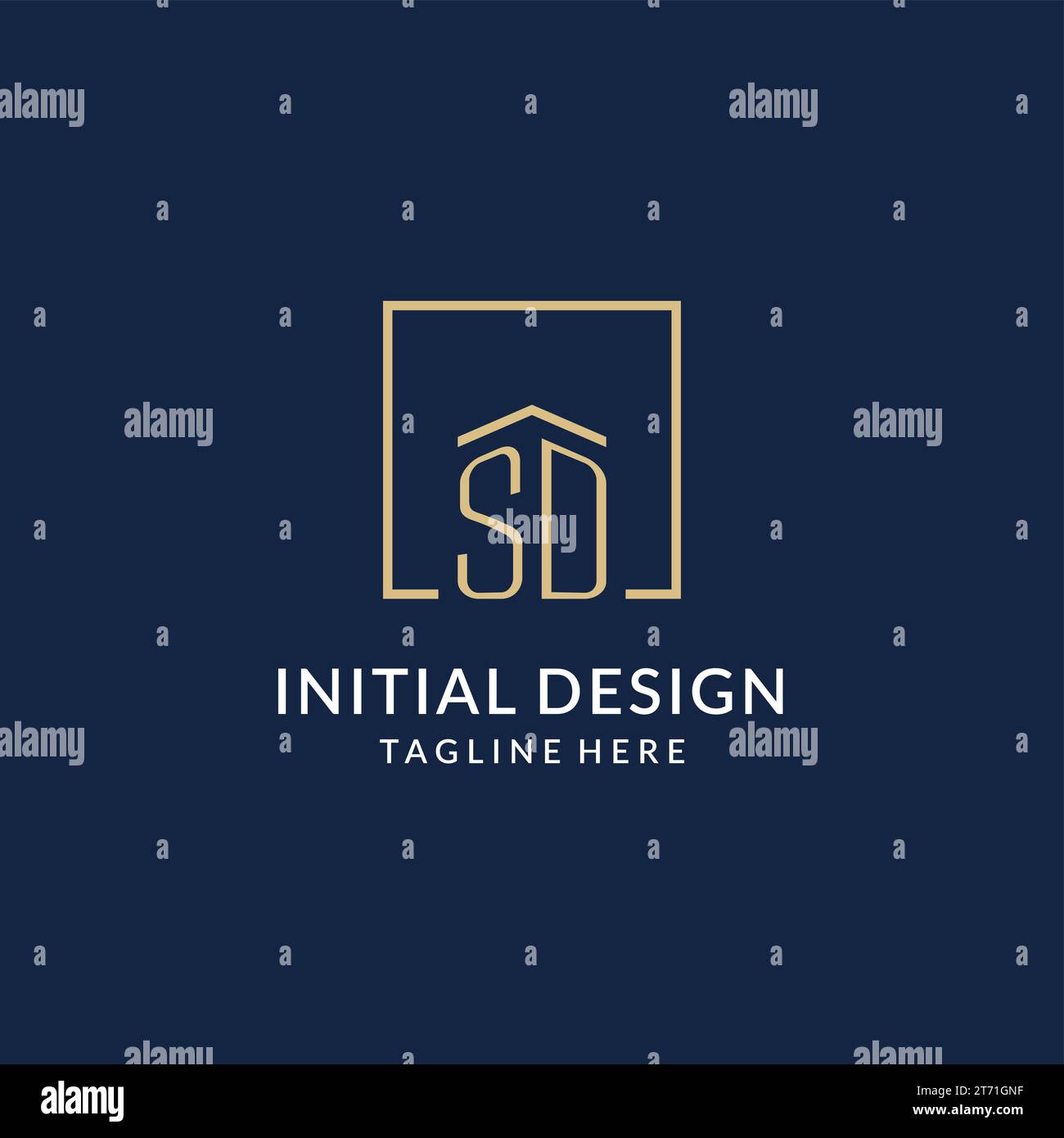 Initial SD square lines logo, modern and luxury real estate logo design ...