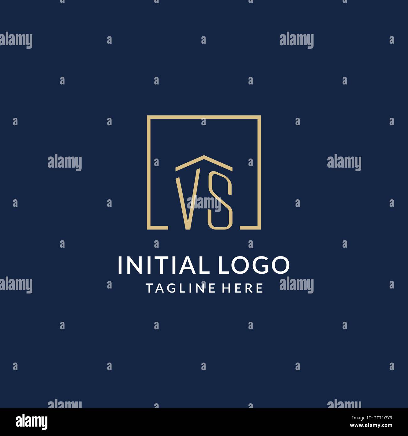 Initial VS square lines logo, modern and luxury real estate logo design ...