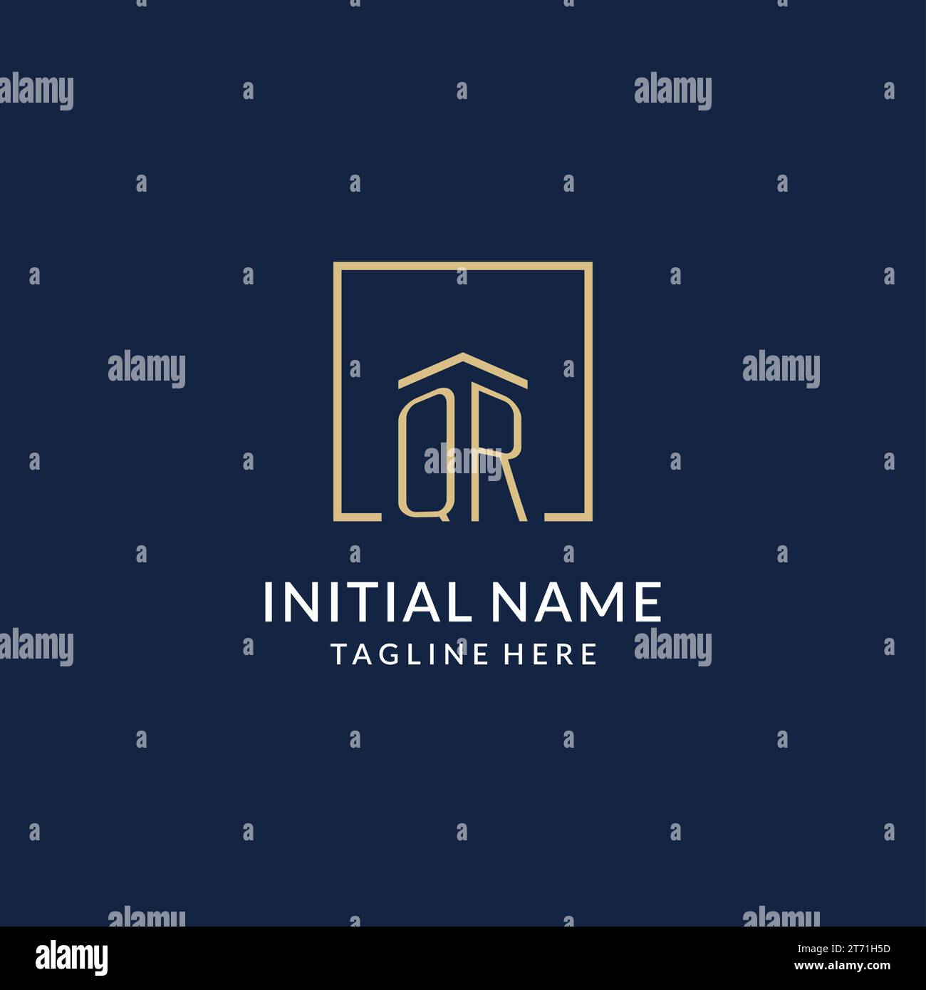 Initial QR square lines logo, modern and luxury real estate logo design ...