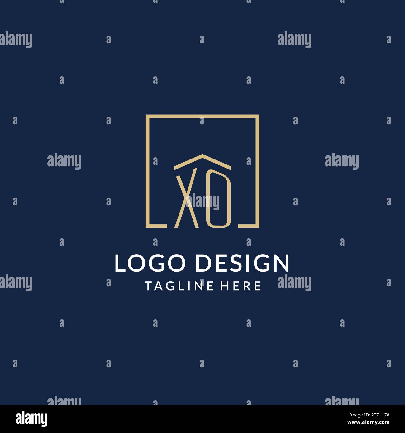 Initial XO square lines logo, modern and luxury real estate logo design