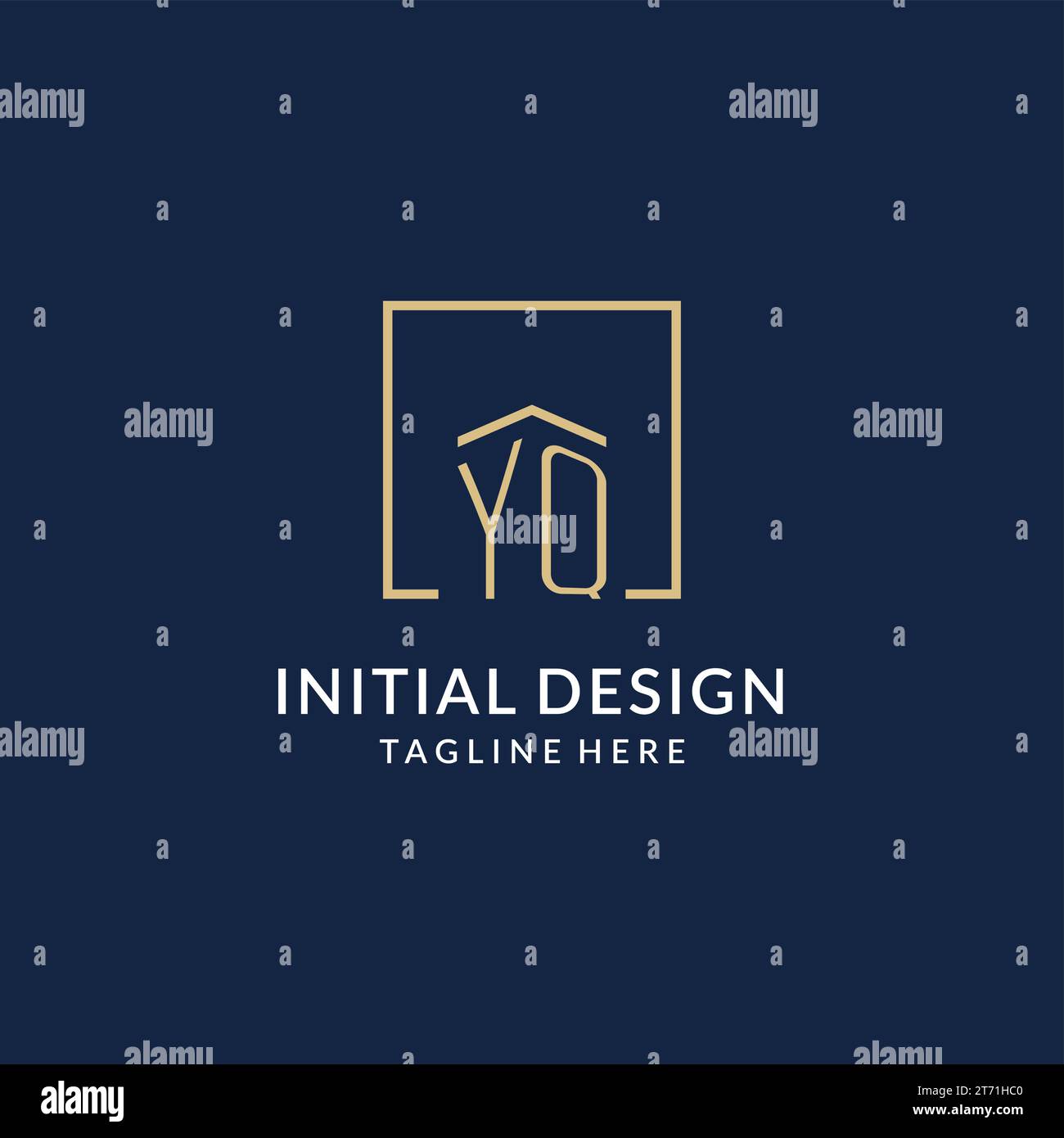 Initial YQ square lines logo, modern and luxury real estate logo design ...