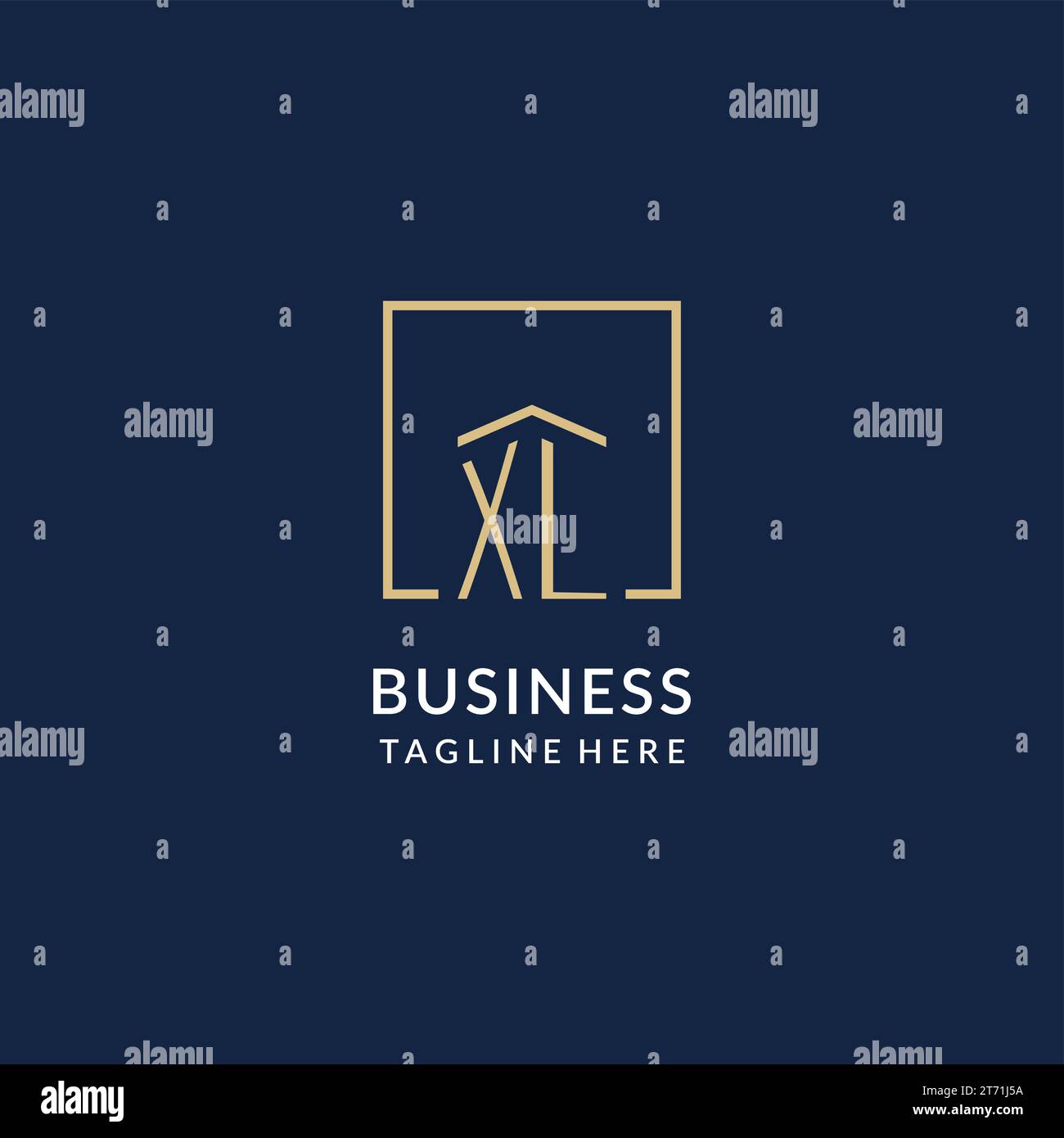 Initial XL square lines logo, modern and luxury real estate logo design vector graphic Stock Vector