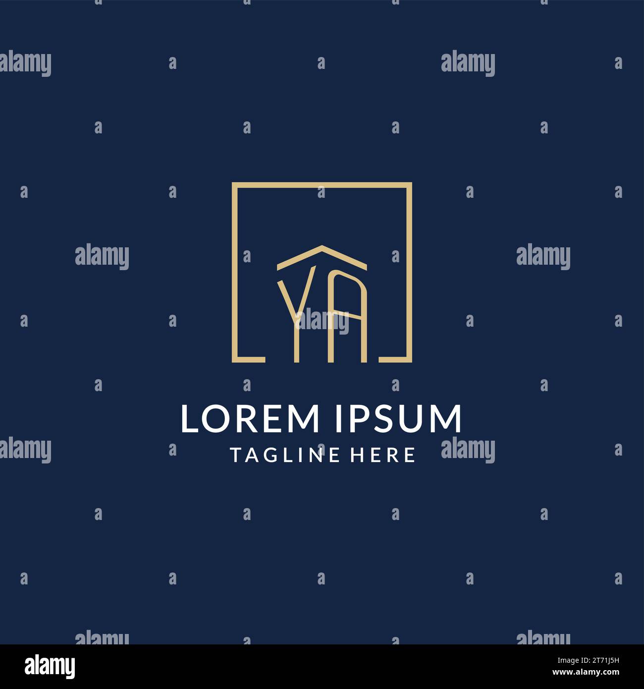 Initial YA square lines logo, modern and luxury real estate logo design ...