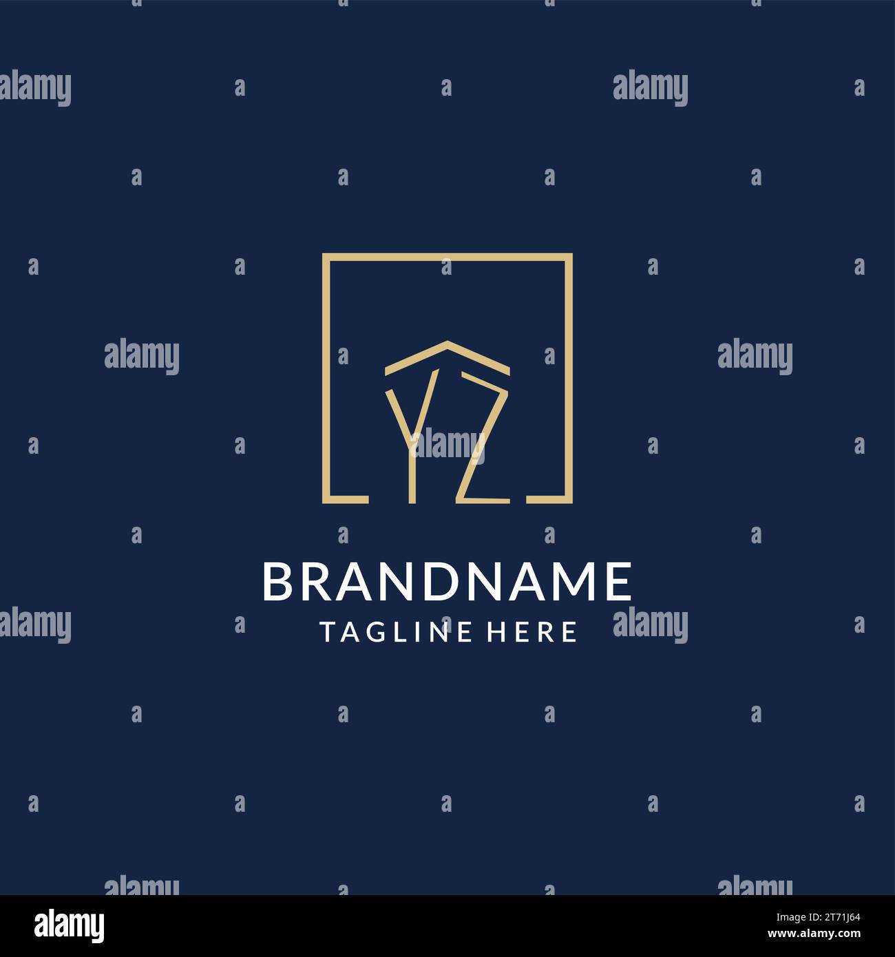 Initial YZ square lines logo, modern and luxury real estate logo design ...