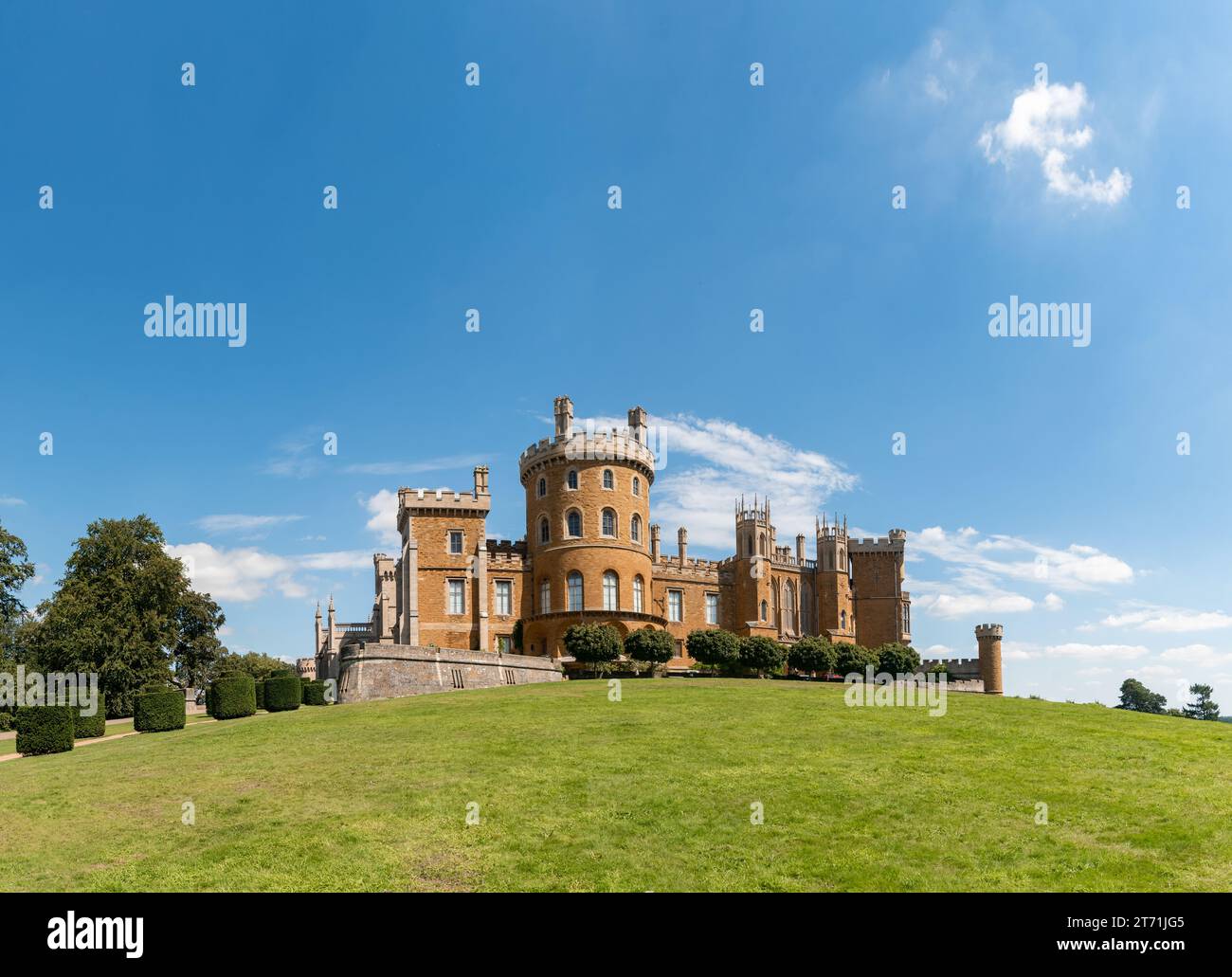 A majestic view of Belvoir Castle in Grantham, England, United Kingdom. Stock Photo