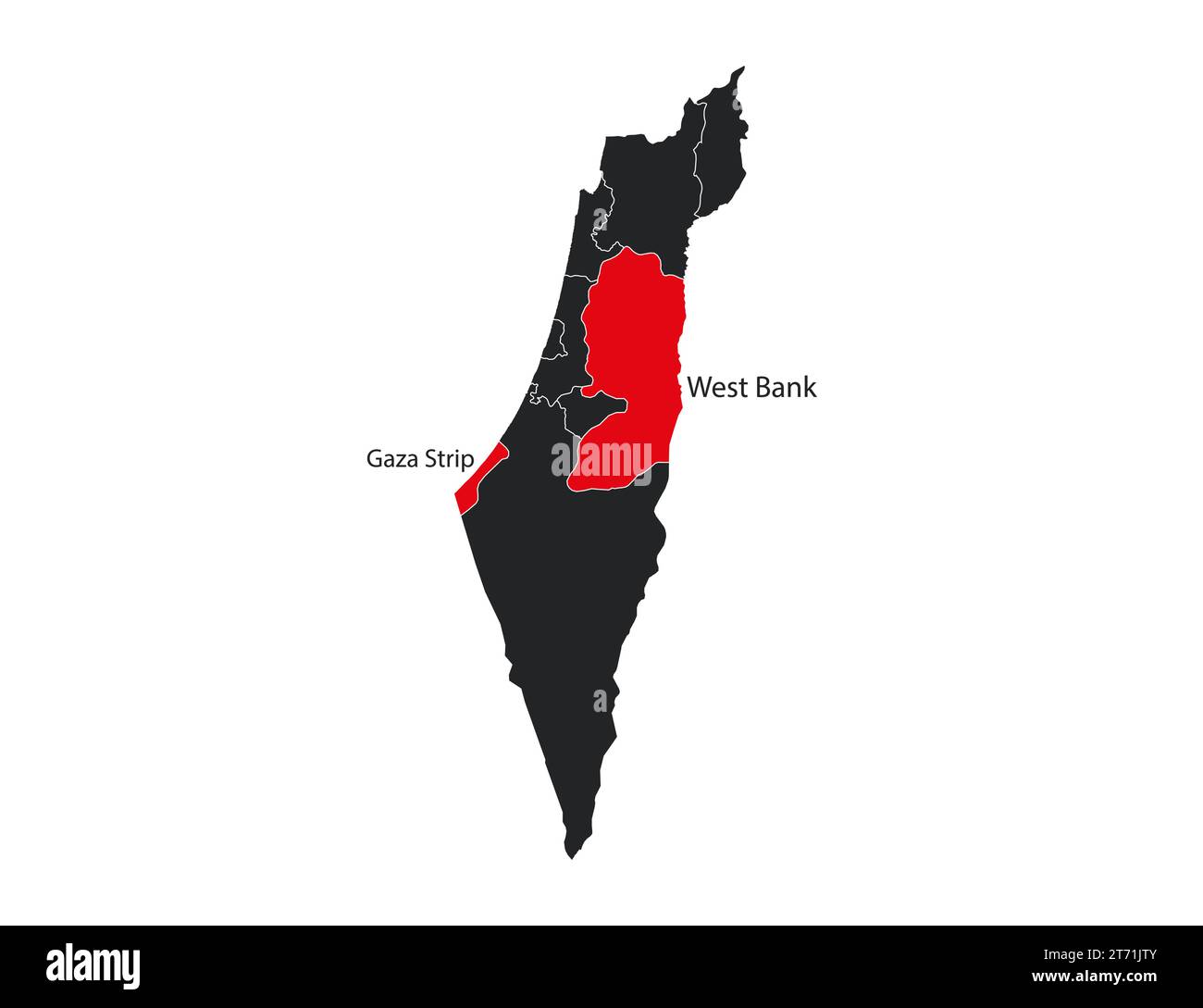 Israel, gaza, west bank map, vector illustration Stock Vector Image
