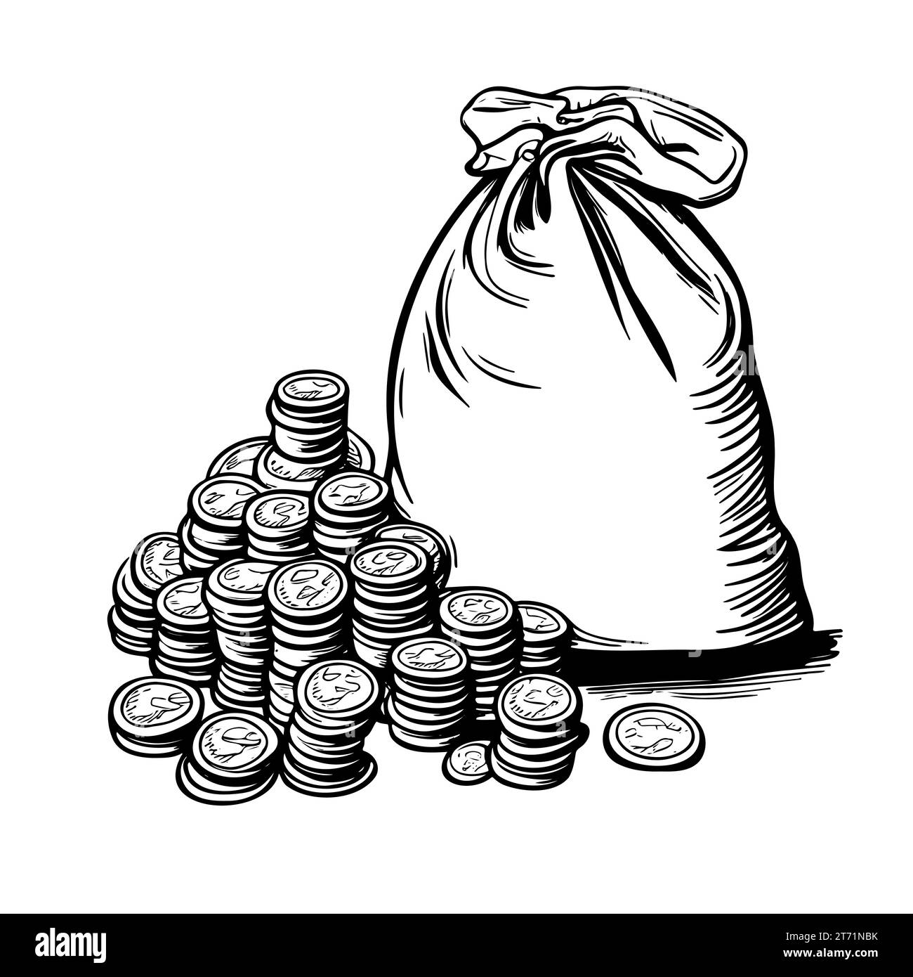 Hand holding money bag with sketchy style Stock Vector Image & Art - Alamy