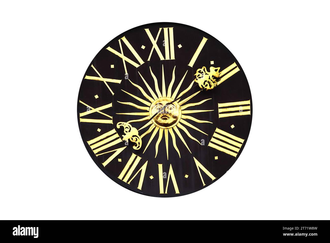 vintage clock dial isolated on white background Stock Photo