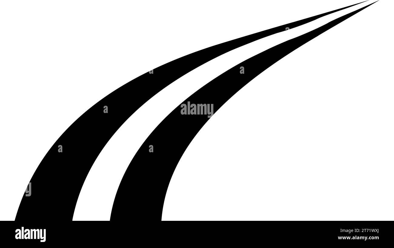 Icon path two winding roads, path to future, smooth turn Stock Vector