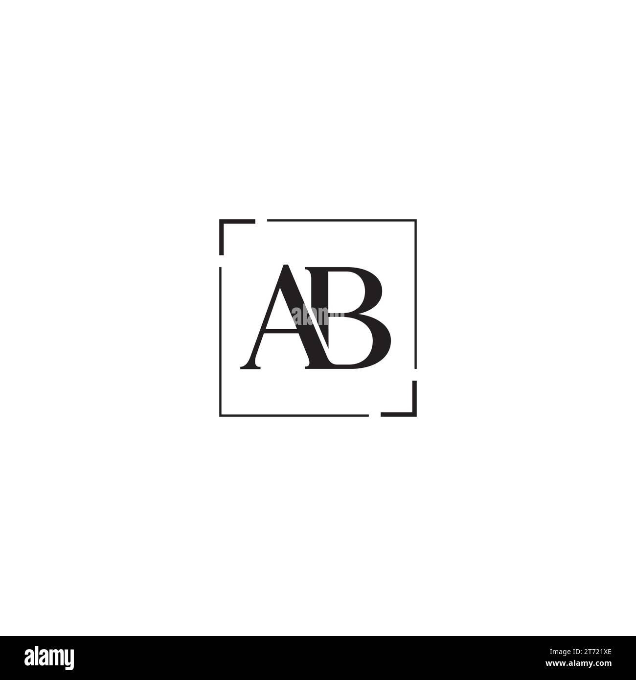 Letter AB and Square logo or icon design Stock Vector