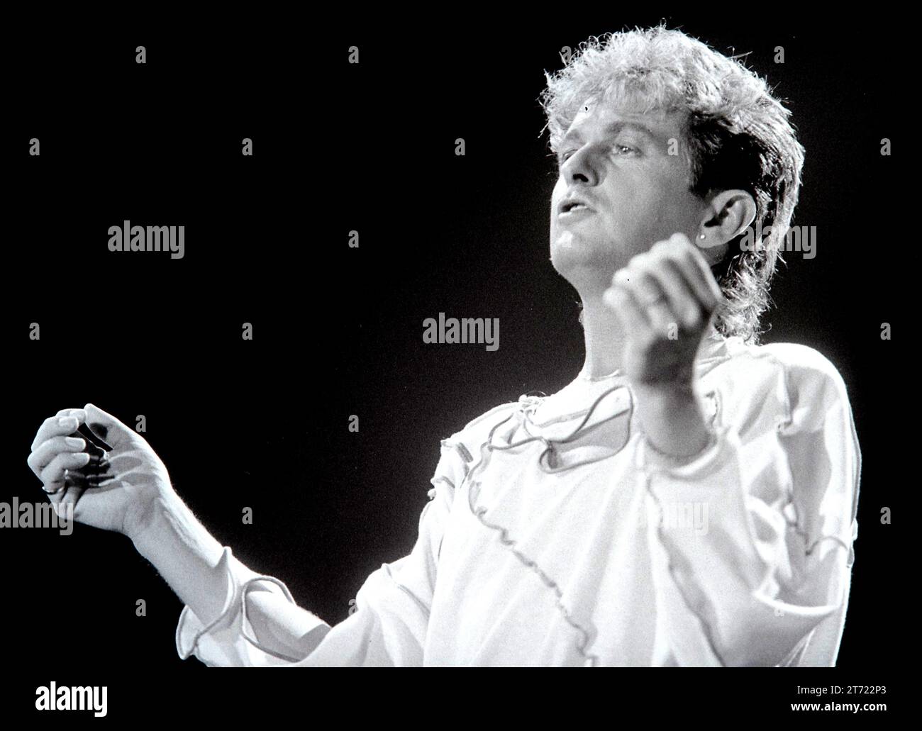 Yes in concert in the Westfalenhallen in Dortmund Germany in 1984. Jon Anderson singing.vvbvanbree fotografie Stock Photo