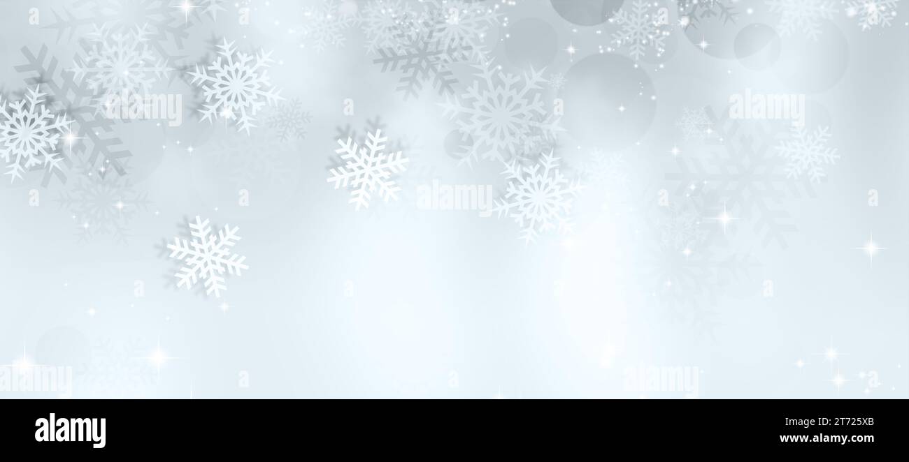 Premium Photo  Christmas banner poster with shiny silver snowflakes on a  winter background, snowflake on a snow