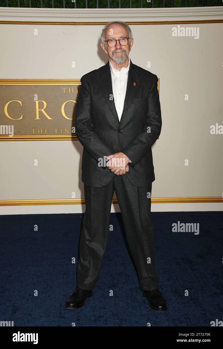 Los Angeles, California, USA. 12th Nov, 2023. Jonathan Pryce attends the premiere of Netflix's 'The Crown' Season 6 Part 1 at Regency Village Theatre on November 12, 2023 in Los Angeles, California. Credit: Jeffrey Mayer/Jtm Photos/Media Punch/Alamy Live News Stock Photo