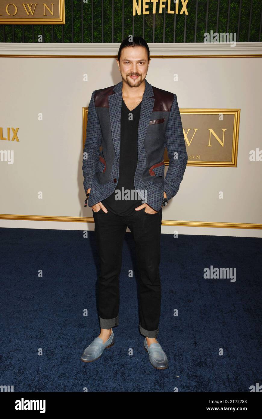 Los Angeles, California, USA. 12th Nov, 2023. Misha Crosby attends the premiere of Netflix's 'The Crown' Season 6 Part 1 at Regency Village Theatre on November 12, 2023 in Los Angeles, California. Credit: Jeffrey Mayer/Jtm Photos/Media Punch/Alamy Live News Stock Photo