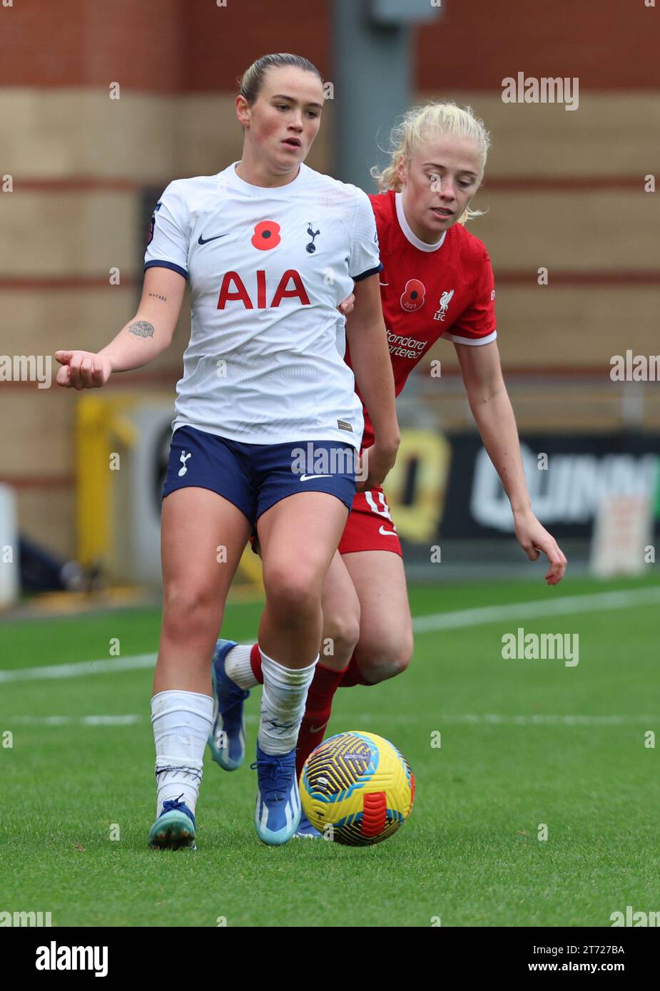 CORRECTION PLAYER NAME Bayern's Giulia Gwinn heads the ball during