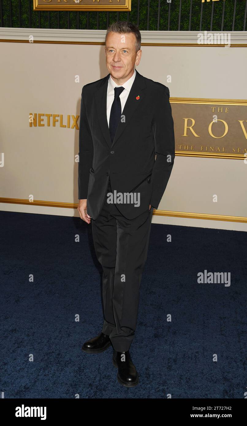 Los Angeles, California, USA. 12th Nov, 2023. Peter Morgan attends the premiere of Netflix's 'The Crown' Season 6 Part 1 at Regency Village Theatre on November 12, 2023 in Los Angeles, California. Credit: Jeffrey Mayer/Jtm Photos/Media Punch/Alamy Live News Stock Photo