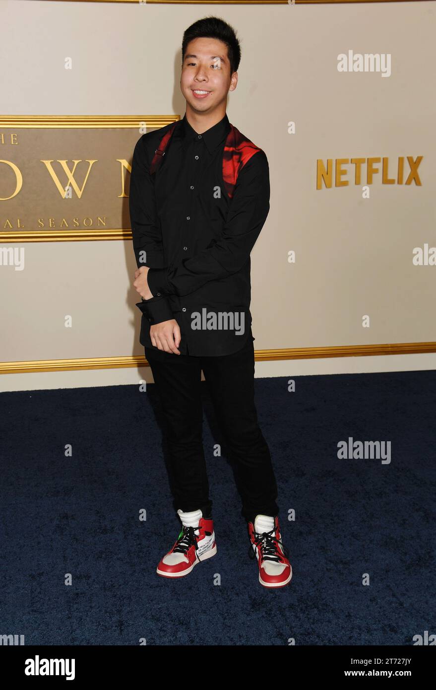 Los Angeles, California, USA. 12th Nov, 2023. Dylan Huey attends the premiere of Netflix's 'The Crown' Season 6 Part 1 at Regency Village Theatre on November 12, 2023 in Los Angeles, California. Credit: Jeffrey Mayer/Jtm Photos/Media Punch/Alamy Live News Stock Photo