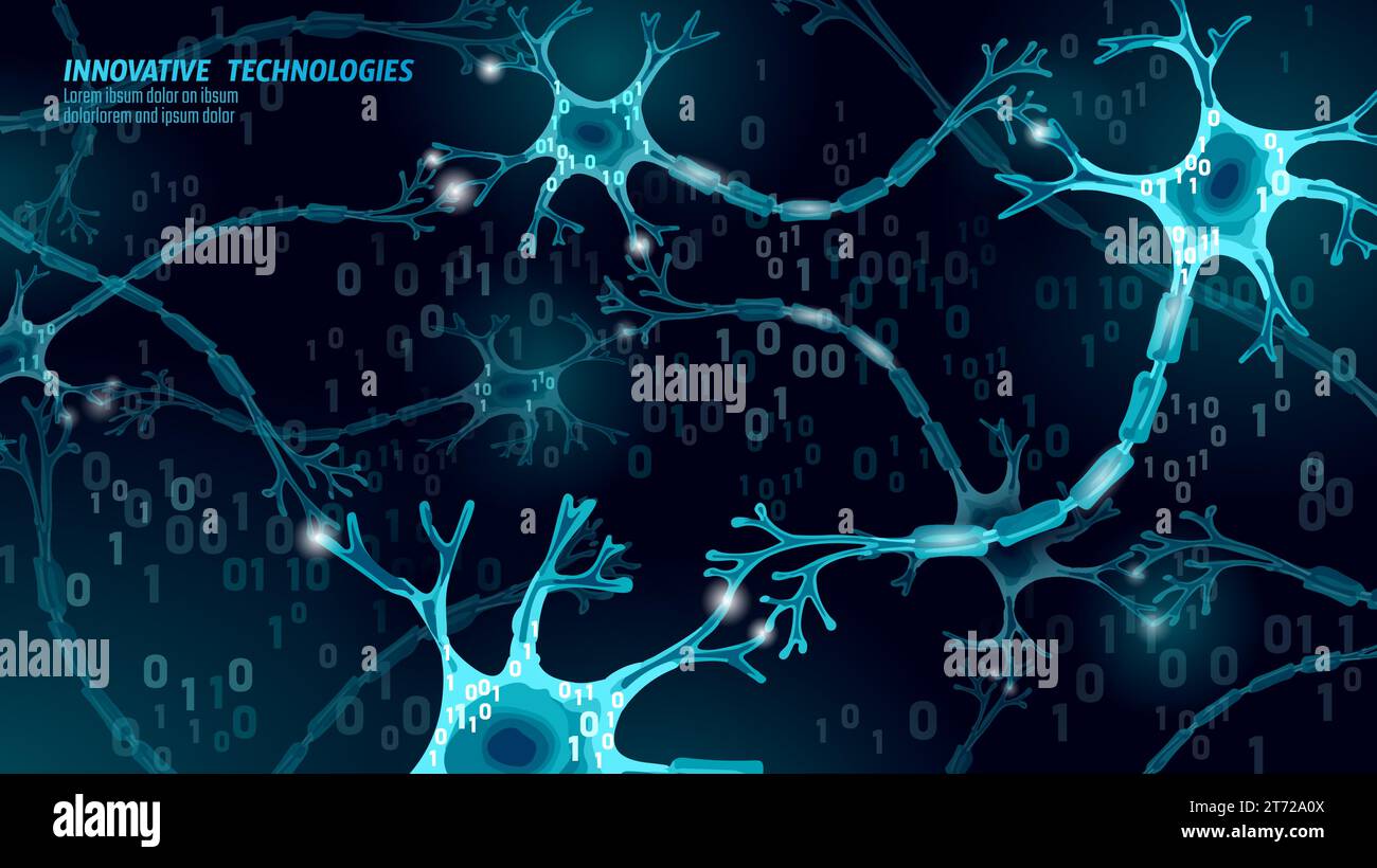 Human neuron low poly anatomy concept. Artificial neural network