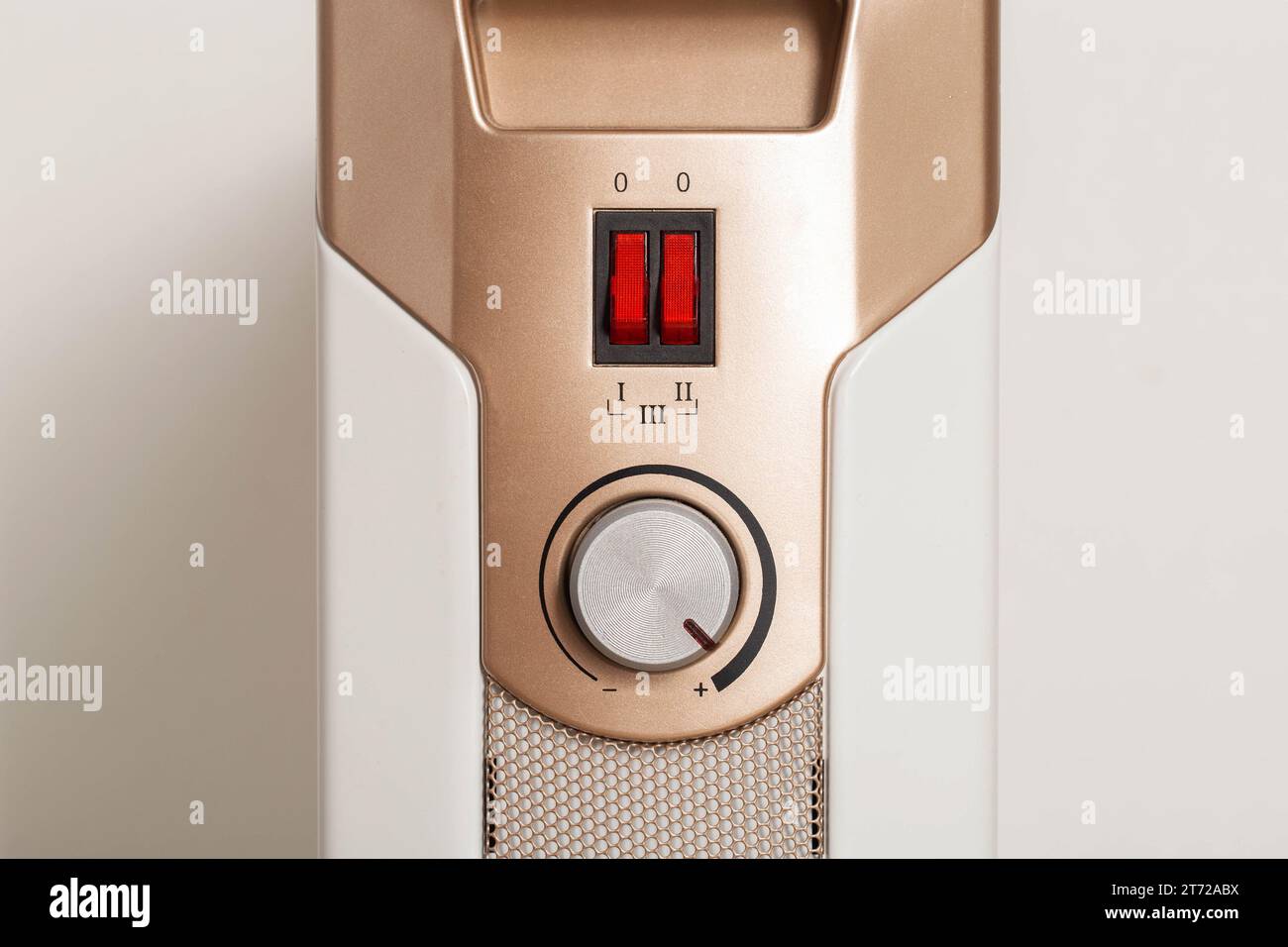 heating temperature control panel, heater on and off buttons. The