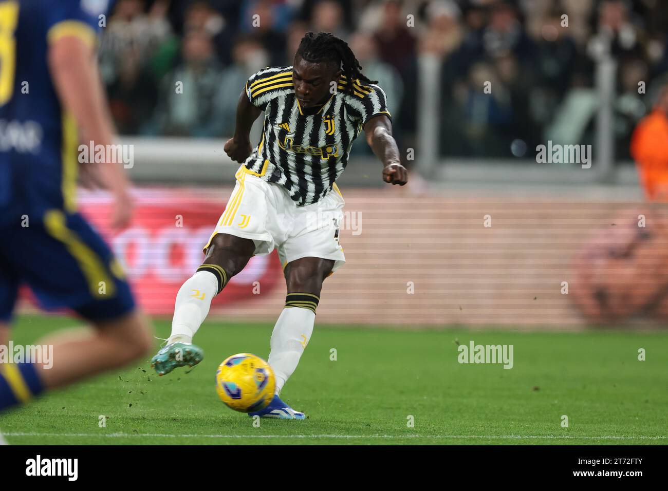 Turin, Italy. 28th Oct, 2023. Moise Kean of Juventus scores only for his effort to be disallowed for offside following a VAR consultation by the Referee Ermanno Feliciani during the Serie A match at Allianz Stadium, Turin. Picture credit should read: Jonathan Moscrop/Sportimage Credit: Sportimage Ltd/Alamy Live News Stock Photo
