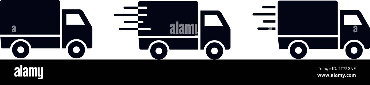 Moving Services for Relocations Symbols and Moving transportation Services Van Vector Icon Illustration Set Stock Vector
