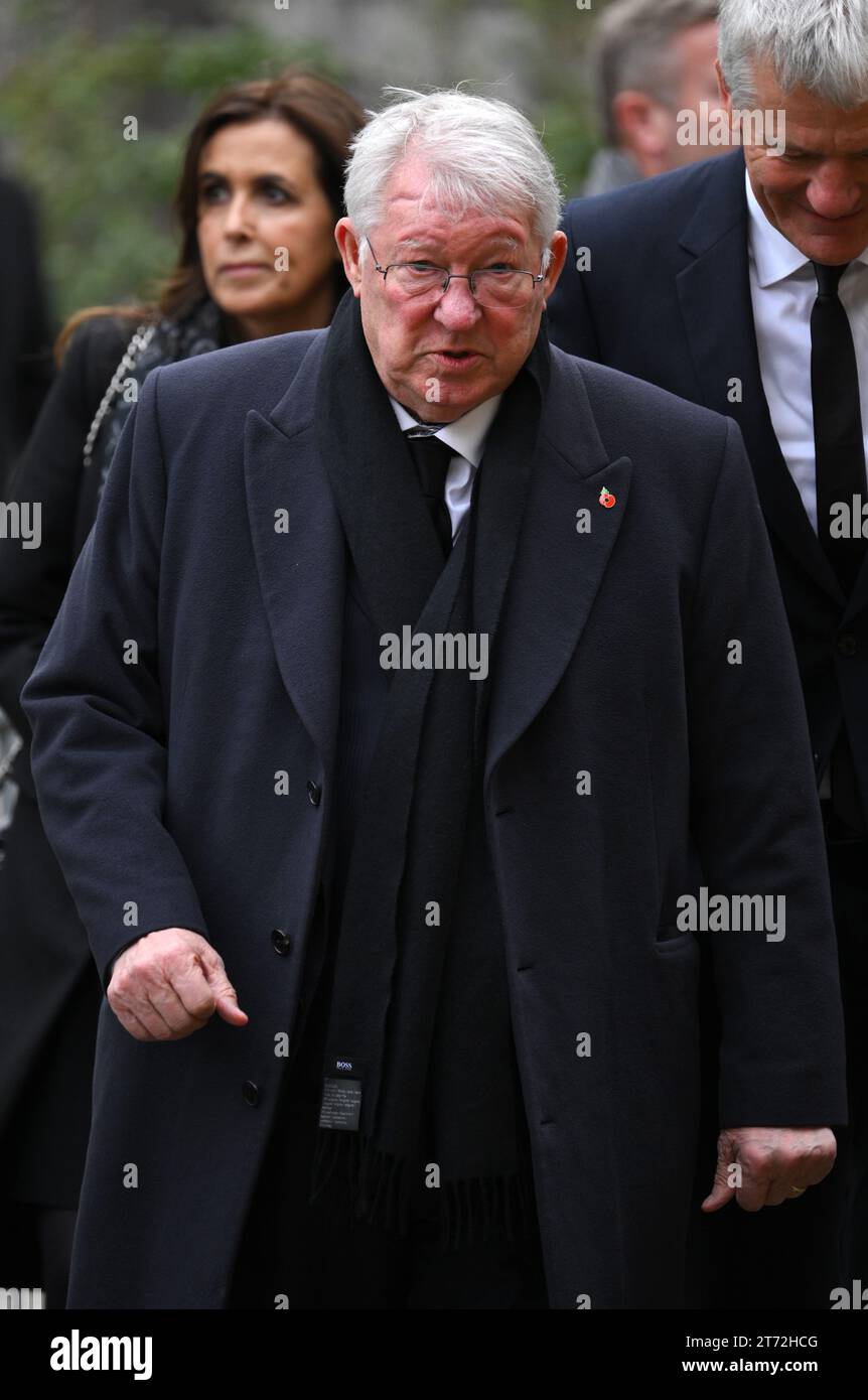 Manchester, UK. November 13th, 2023. Sir Alex Ferguson attending the funeral of Sir Bobby Charlton, Manchester Cathedral. Credit: Doug Peters/EMPICS/Alamy Live News Stock Photo