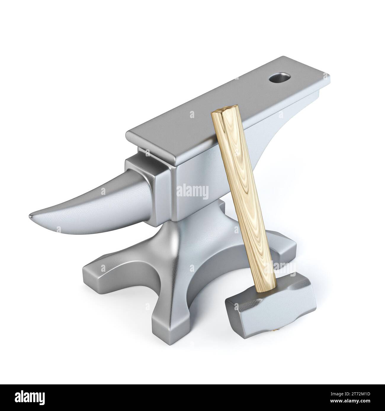 Hammer and anvil 3D rendering illustration isolated on white background Stock Photo Alamy
