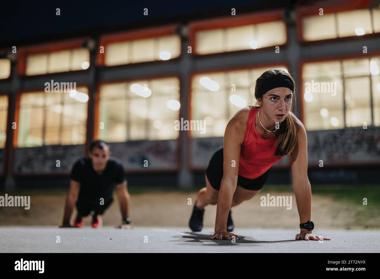 Doing Push Ups Evening Workout Hi Res Stock Photography And Images Alamy