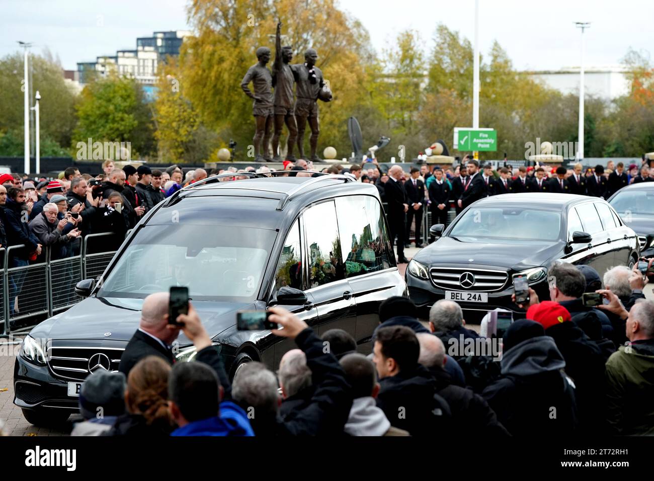 Processional Trafford The funeral procession of Sir Bobby Charlton passes Old Trafford ...