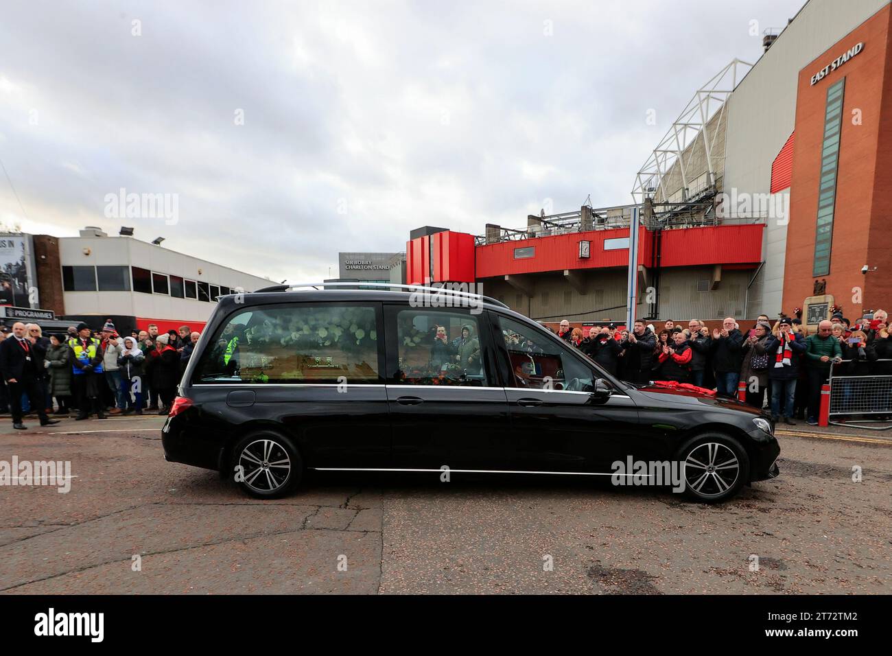Processional Trafford Bobby Charltons funeral procession at Old Trafford, Manchester, United ...