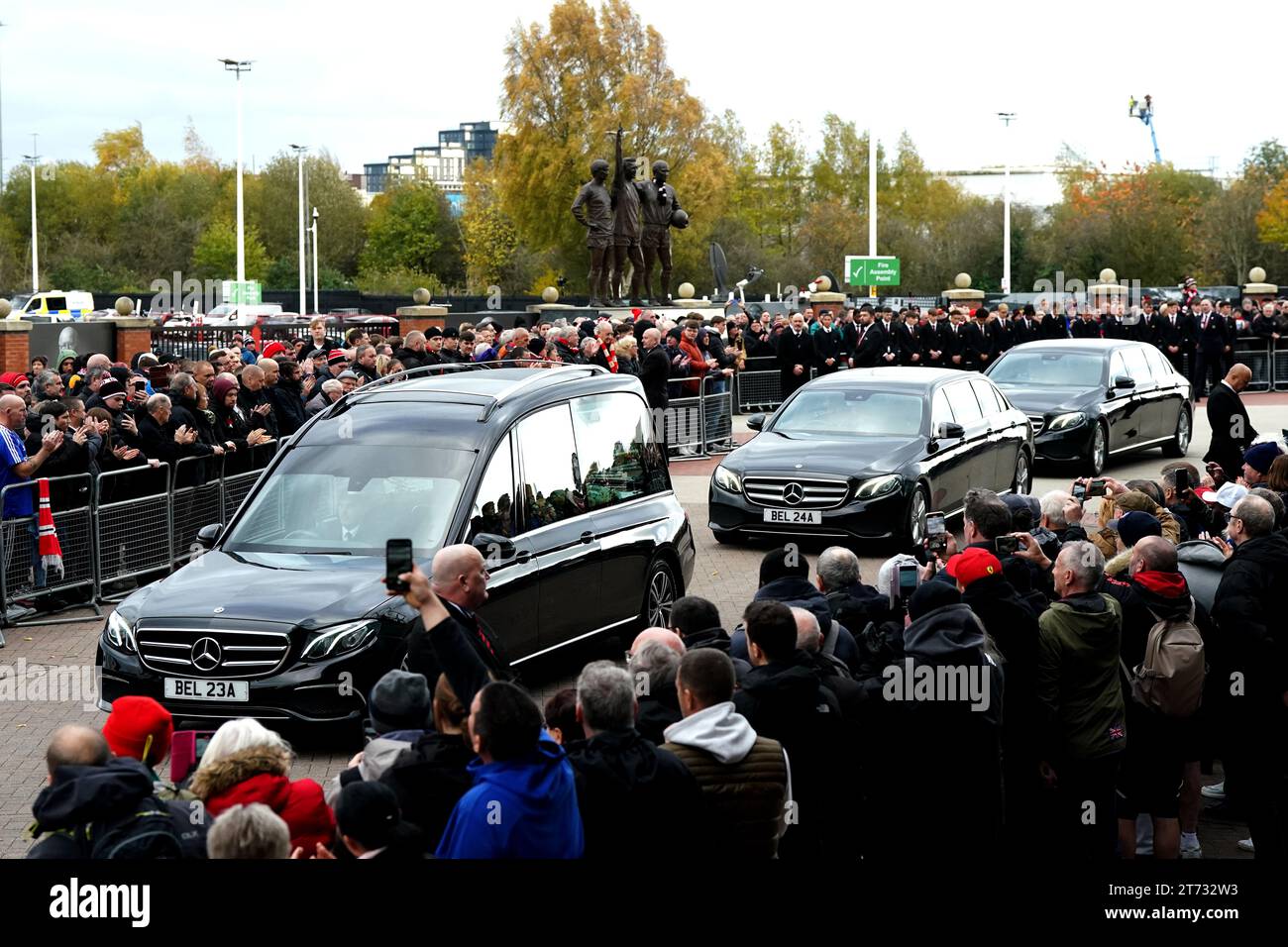 Processional Trafford The funeral procession for Sir Bobby Charlton passes Old Trafford ...