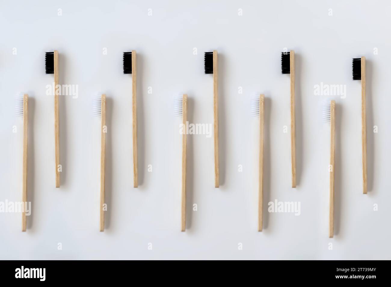 bamboo tooth brushes isolated on white background. Eco friendly concept ...