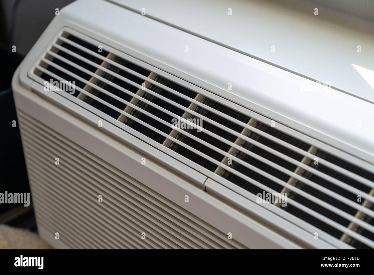 Indoor Air conditioner unit vents. Selective focus Stock Photo