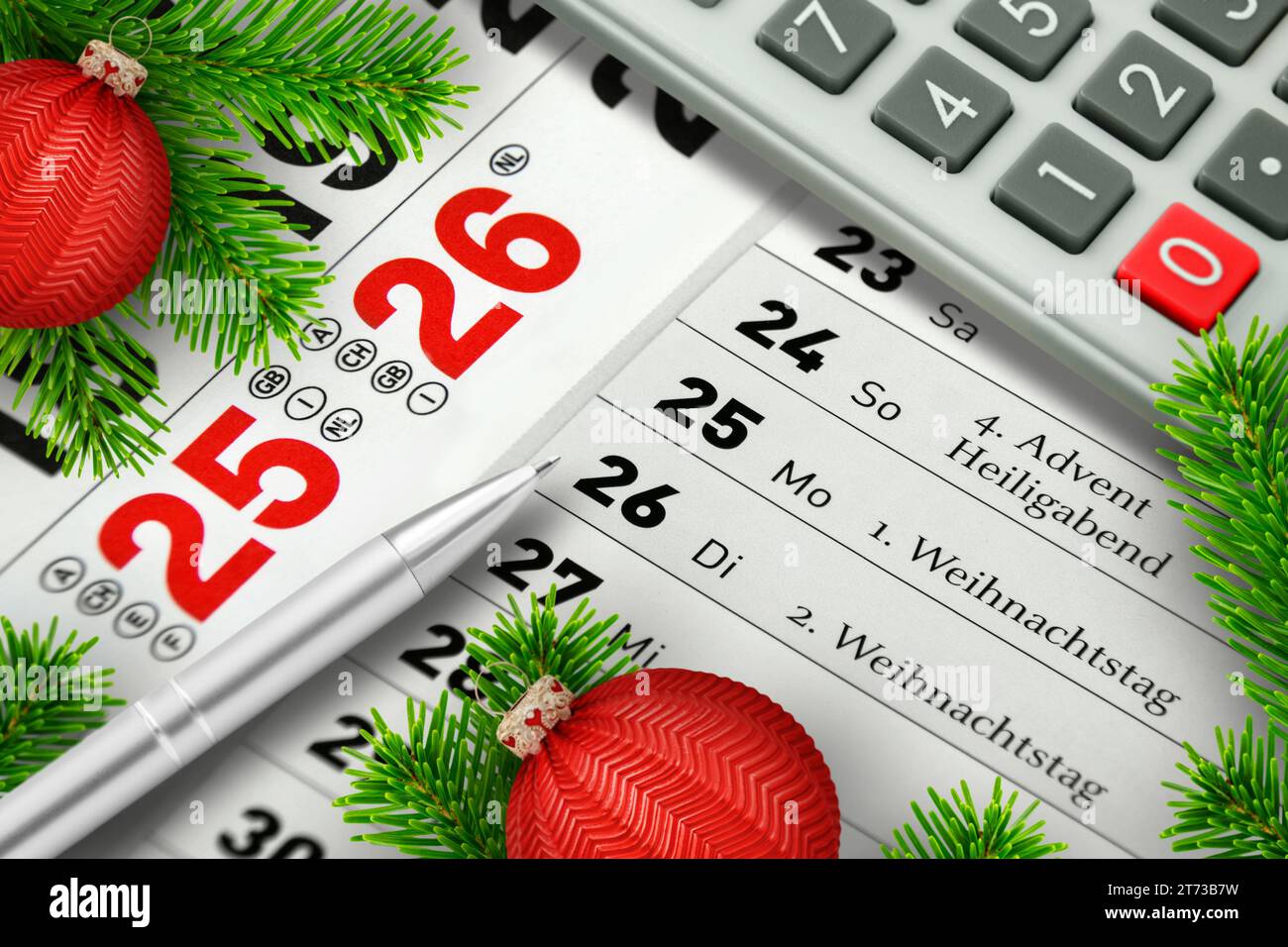 German calendar December 2023 Christmas Holidays and calculator Advent