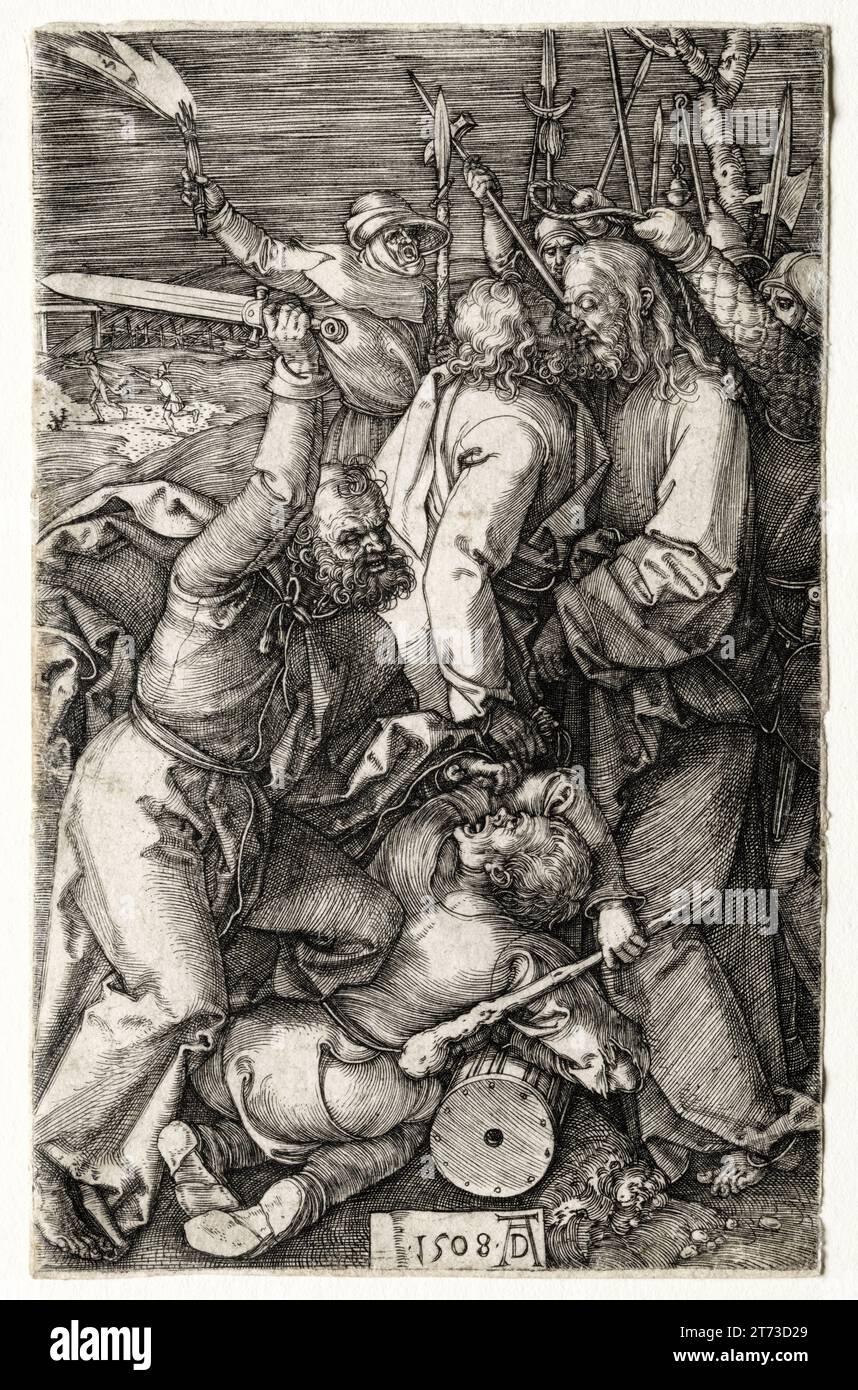 Albrecht Durer, The Betrayal of Christ, copperplate engraving, 1508 Stock Photo