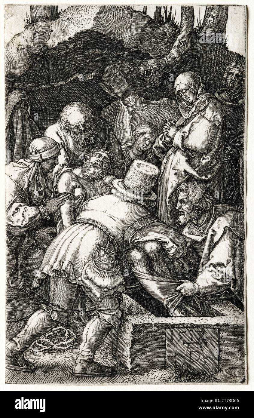 Albrecht Durer, The Entombement, copperplate engraving, 1512 Stock Photo