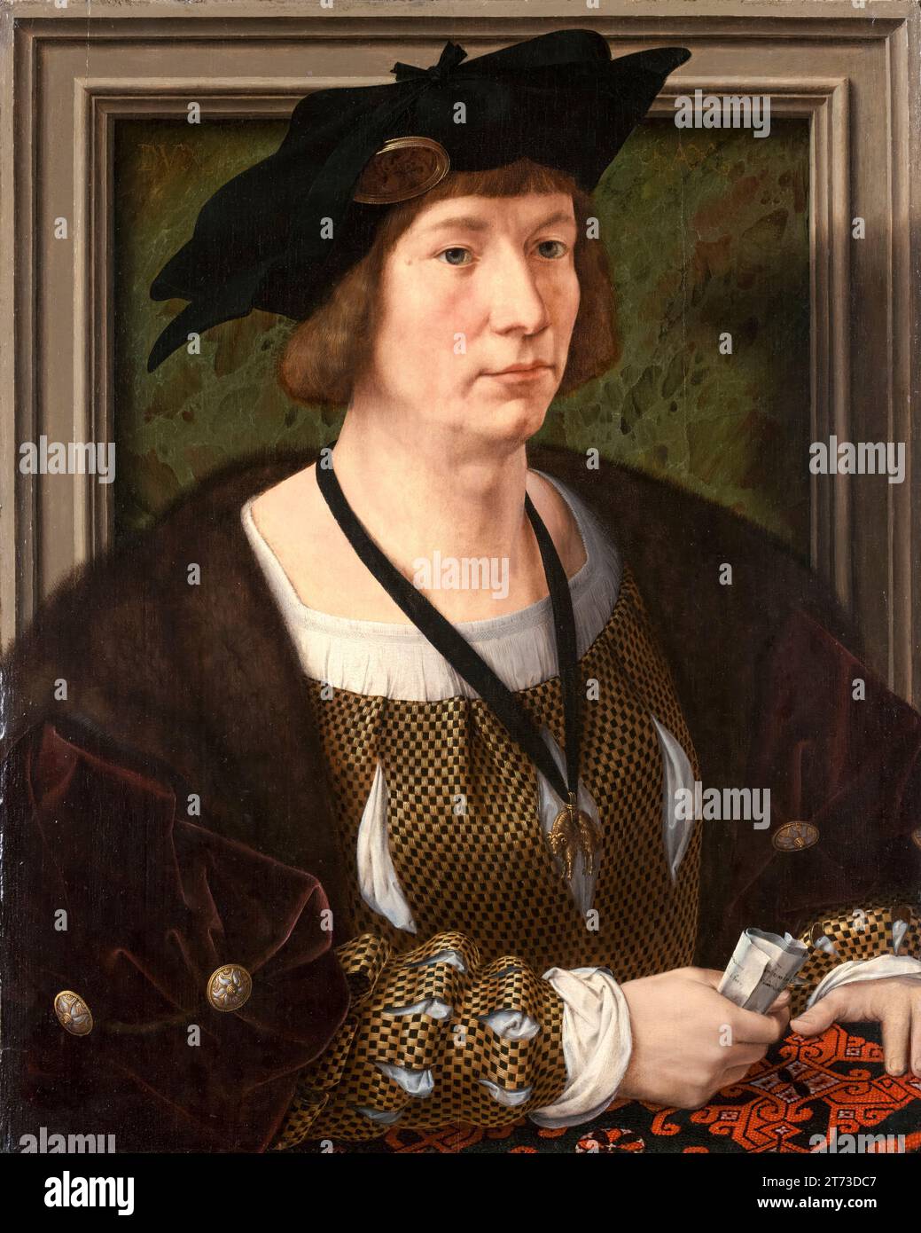Henry III of Nassau-Breda (1483-1538), Count of the House of Nassau, portrait painting in oil on panel by Jan Gossaert, circa 1516 Stock Photo