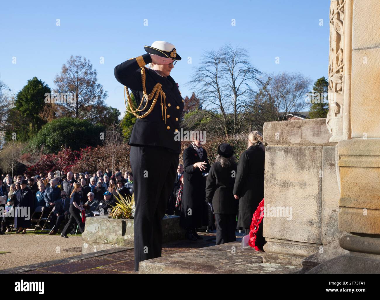 Commodore Sharon Malkin, Clyde Submarine Base, Helensburgh. VIP at Remembrance service, Helensburgh, 2023 Stock Photo