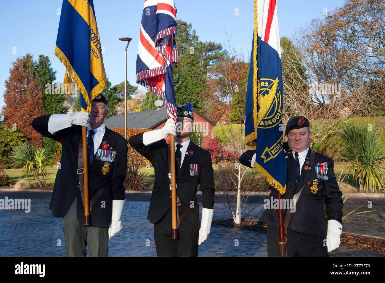 Standard Bearers at Remembrance Service, Helensburgh 2023 Stock Photo