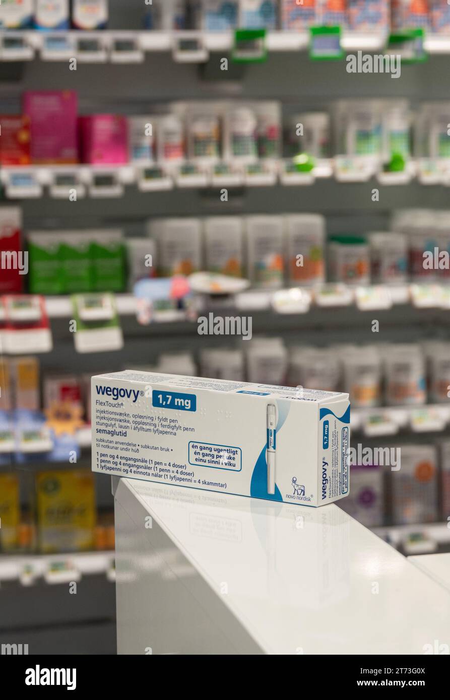 Packaging box of Wegovy (semaglutide) injectable prescription