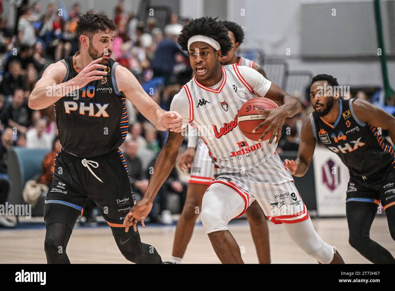 Miryne Thomas of Leicester Riders in action during the British ...