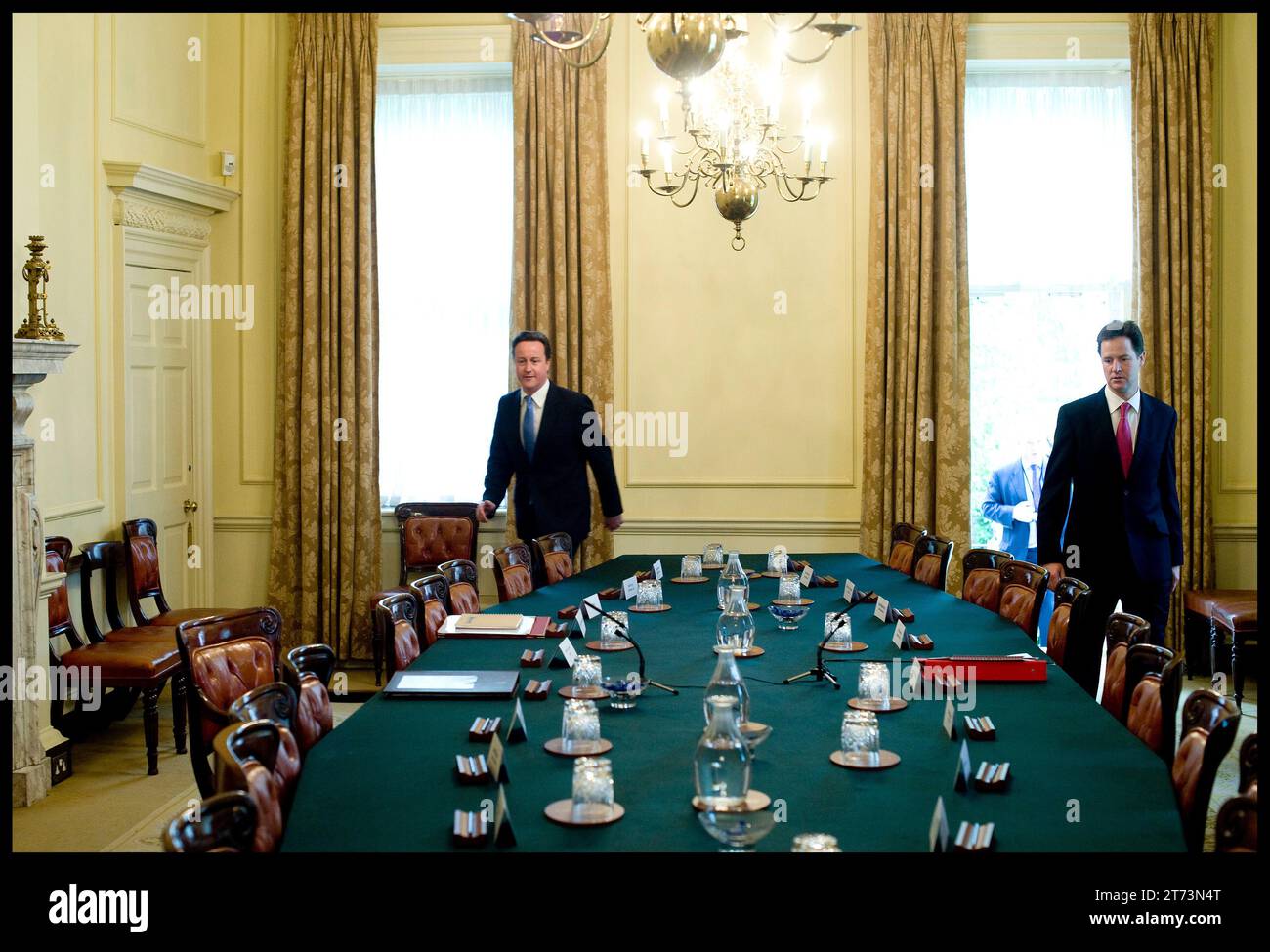 London, UK. 18th May, 2010. Image © Licensed to Parsons Media. 13/11/2023. London, United Kingdom. David Cameron appointed Foreign Secretary. The Prime Minister David Cameron and The Deputy Prime Minister Nick Clegg hold the Big Society meeting inside the Cabinet room in No10 Downing Street, Tuesday May 18, 2010. Photo Picture by Credit: andrew parsons/Alamy Live News Stock Photo
