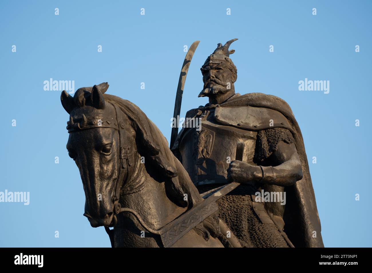 Skanderbeg Monument in Skanderbeg Square, Tirana, Albania Stock Photo