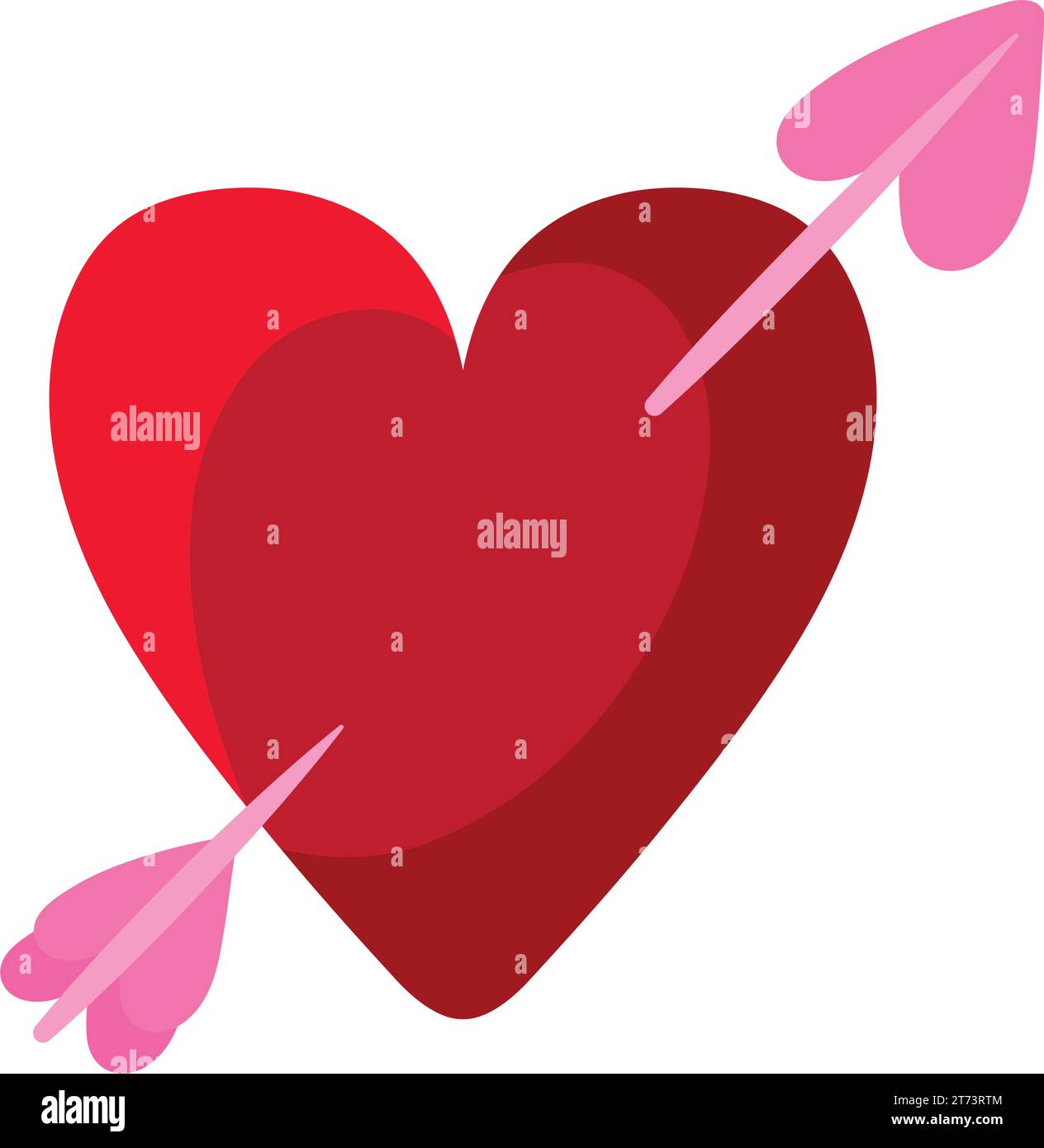 scribbled heart with arrow Stock Vector
