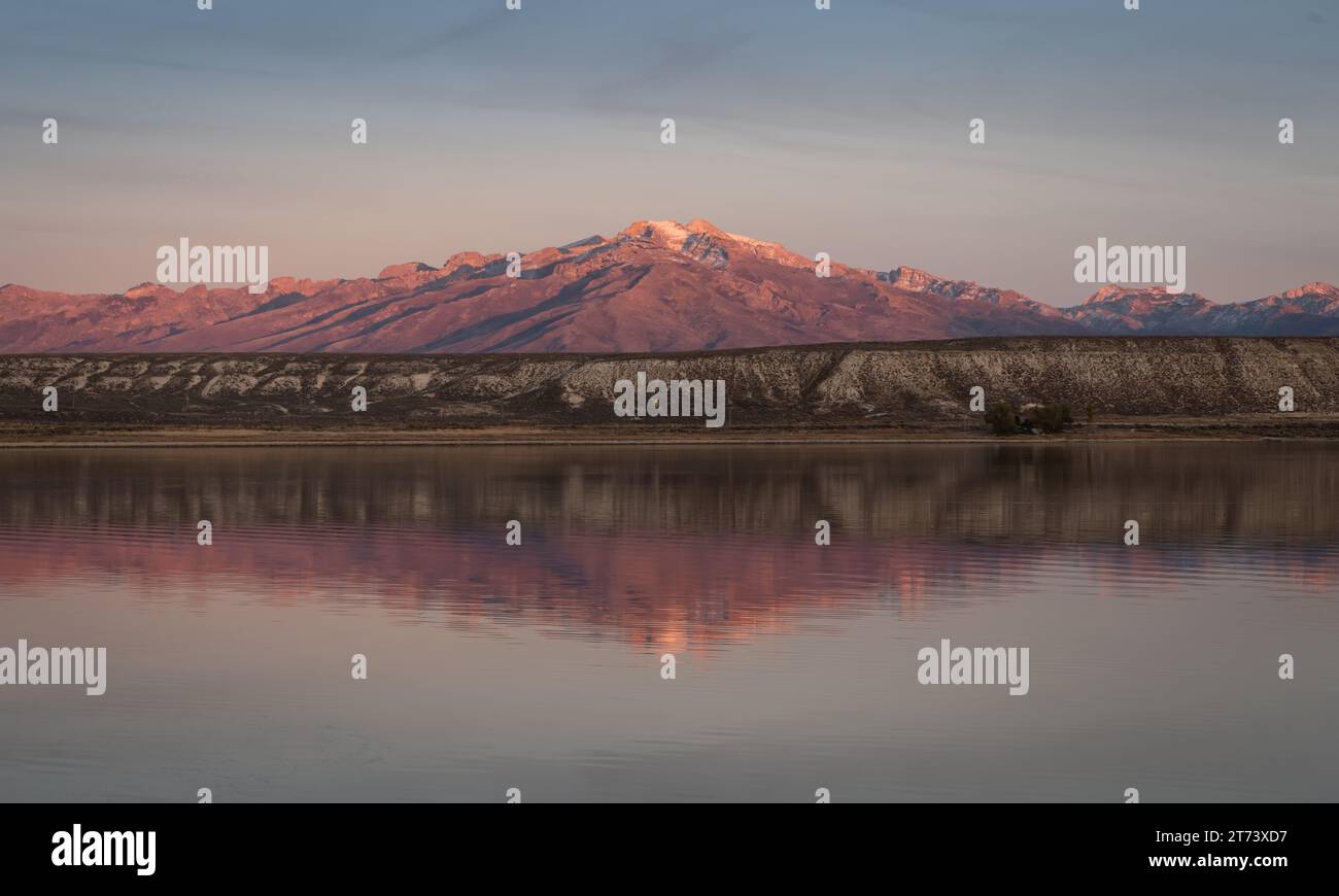 Ruby Colored Mountain in Nevada wilderness Stock Photo