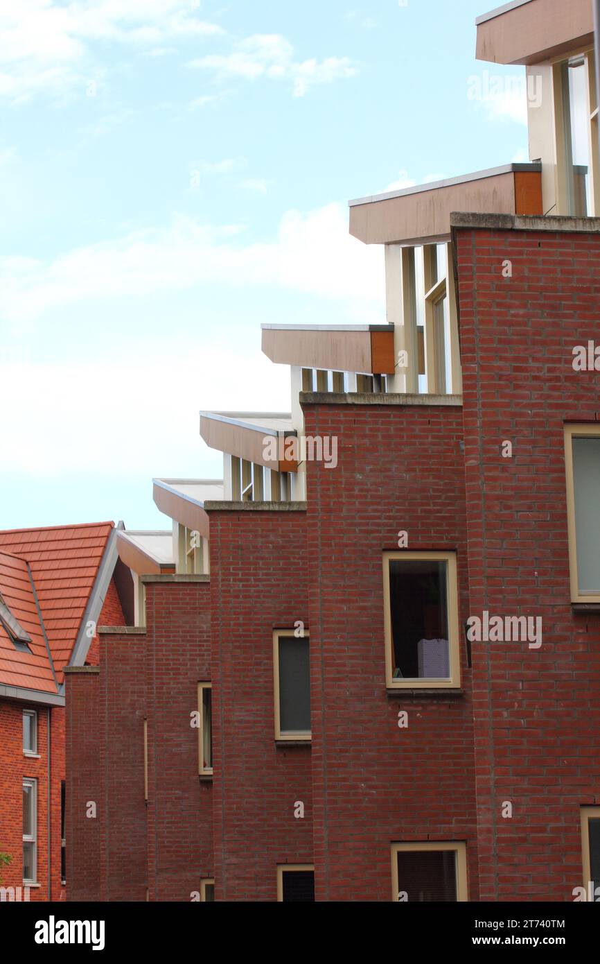 A House facade with Windows, and blue skies in the background Stock ...