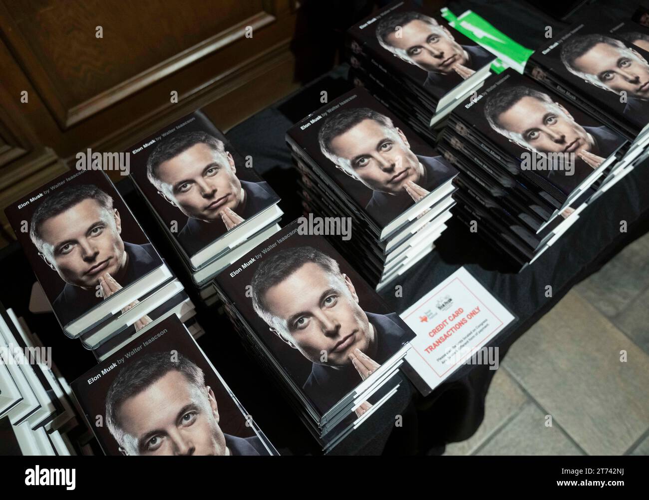 Austin Texas USA, November 11 2023 Copies of Walter Isaacson