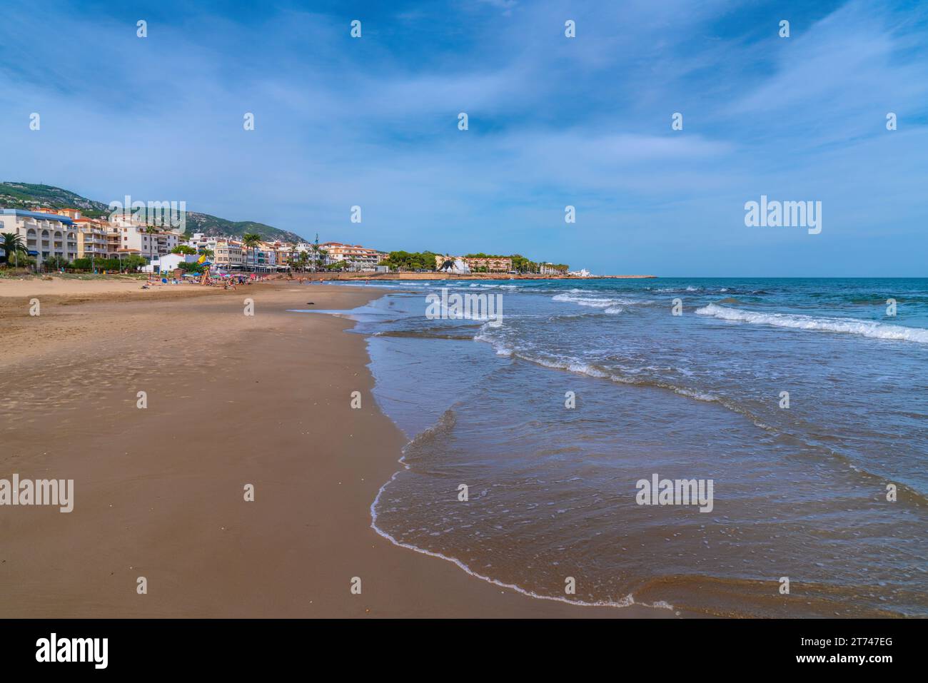 Alcossebre Spain beach on Costa del Azahar Mediterranean coast Stock Photo