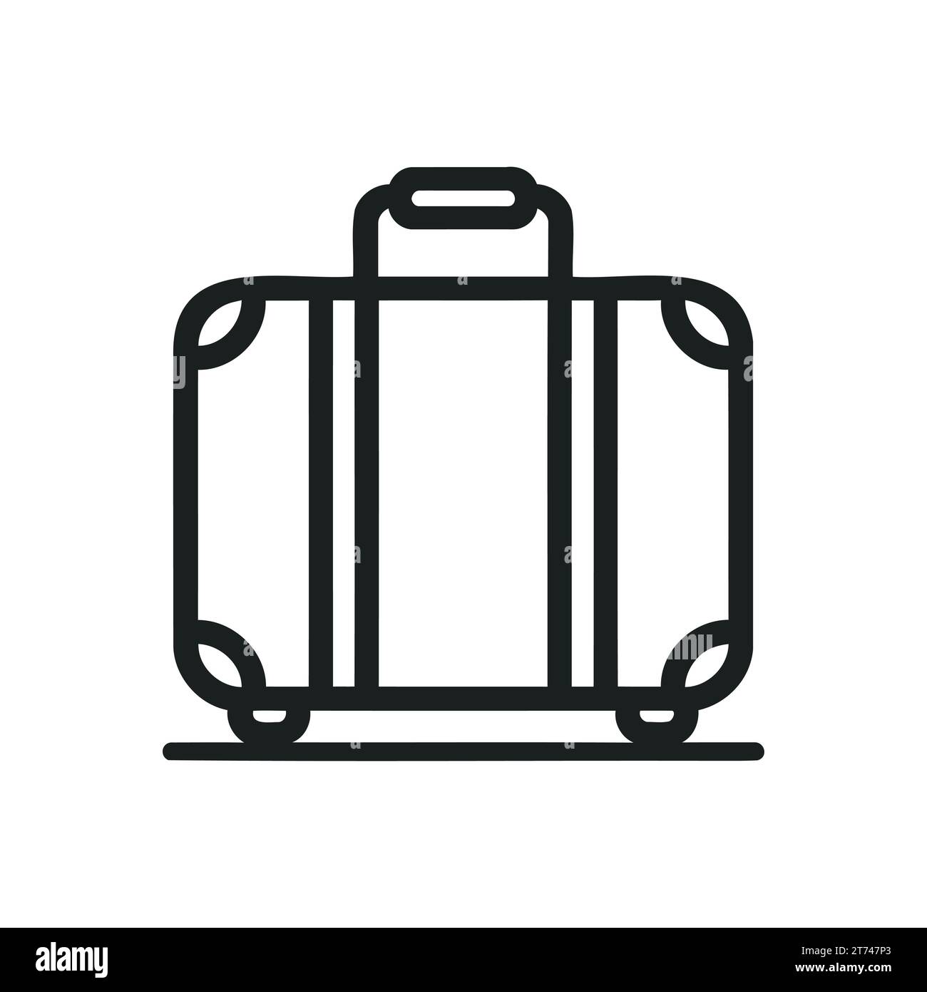 travel suitcase linear icon isolated. Vector illustration Stock Vector