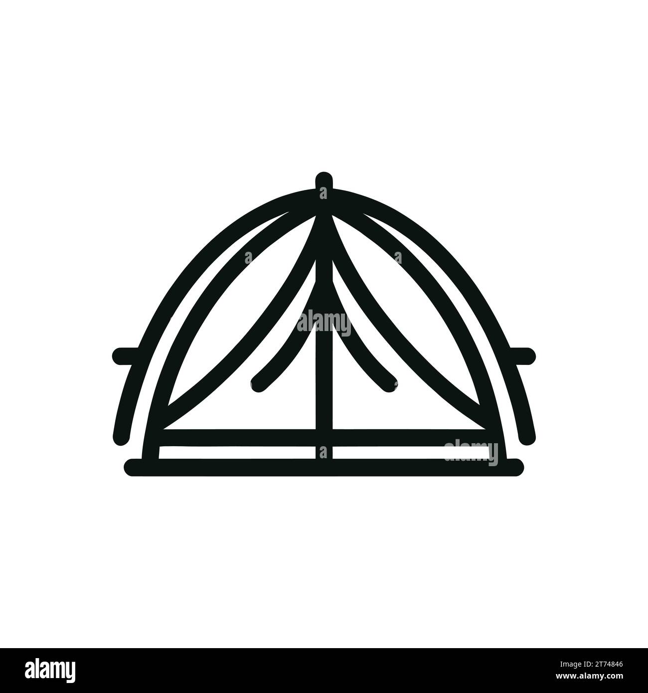 icon linear tourist tent for camping isolated. Vector illustration ...